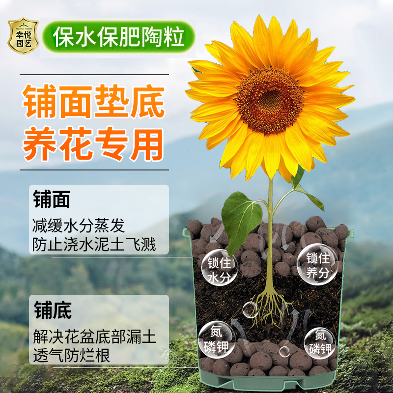 陶粒垫底养花专用营养土多肉盆栽铺面石水培轻质粒防烂根透气陶土 - 图0