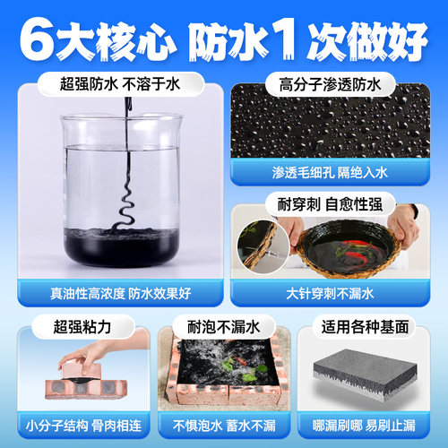 油性聚氨酯防水涂料沥青屋顶补漏裂缝渗水防水材料漏水油膏灌封胶 - 图1