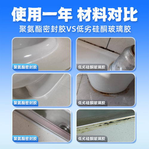 厨卫防水防霉密封胶窗户浴缸堵漏结构胶马桶封边聚氨酯门窗玻璃胶 - 图2