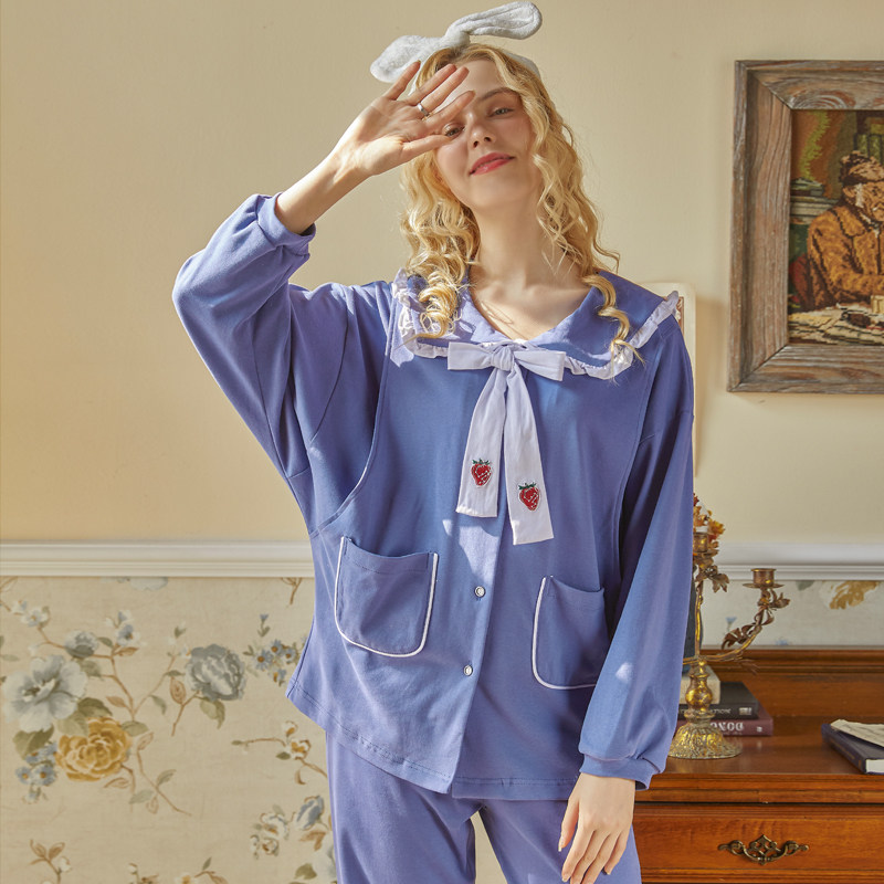 月子服纯棉产后春秋9月份8 7睡衣 芊月母婴家居服套装