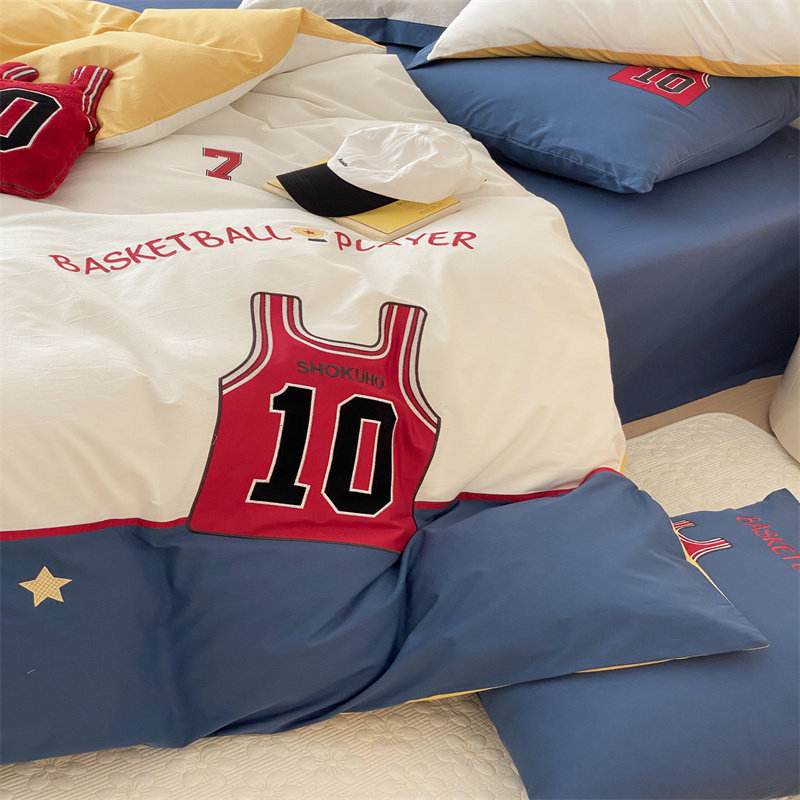 卡通儿童男孩全棉水洗棉四件套纯棉篮球被套宿舍上下铺床笠三件套,淘宝优惠券,粉丝福利购,淘宝优惠卷