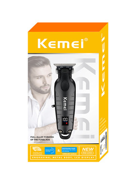 液晶显示升级版科美电推剪KM-2293电推子USB油头雕刻推剪理发器