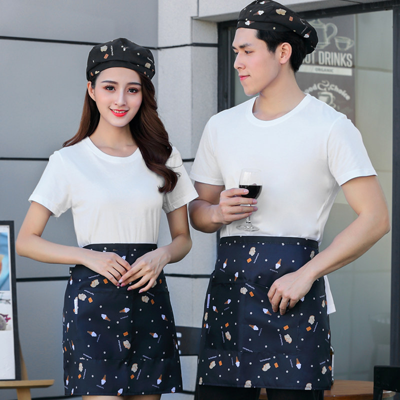 纯棉短袖圆领男女餐饮服务员工作服 兮引服饰T恤