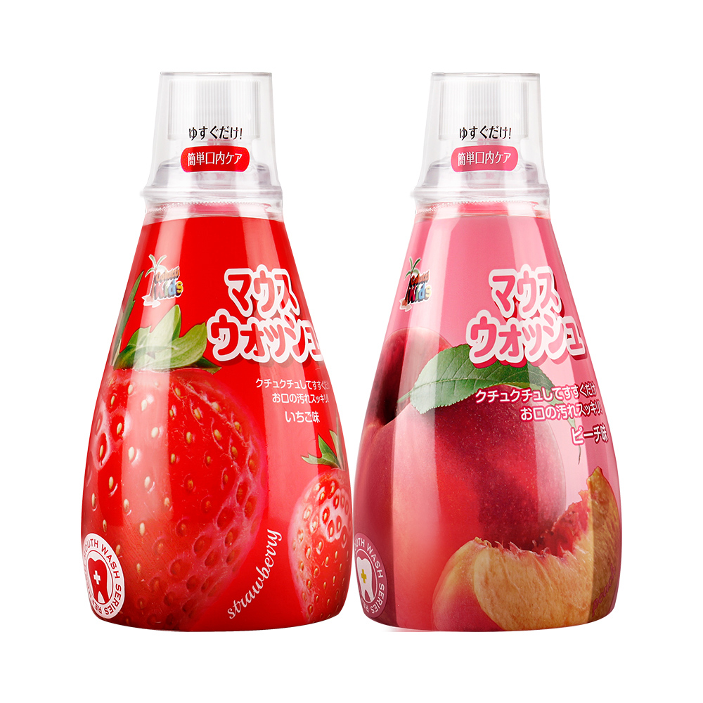 天猫国际进口超市【品牌自营】日本进口德露宝儿童漱口水水蜜桃味/草莓味340ml宝宝0