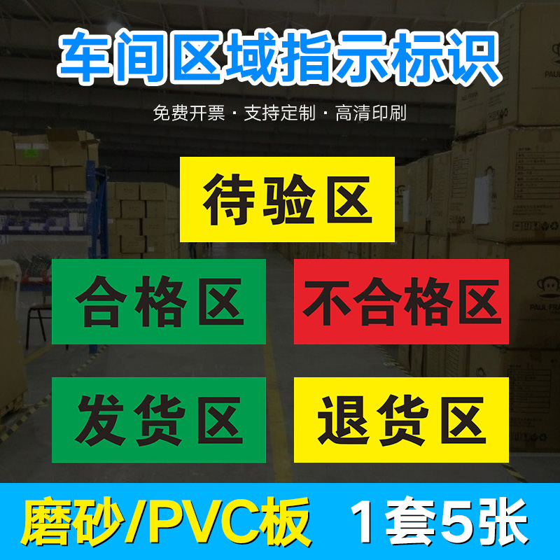 定制合格品区不合格品区待验区发货区退货区药店药品分区类标识牌地贴 - 图0