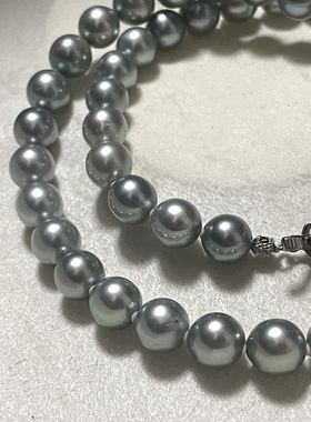 海水akoya真多麻蓝玫瑰海水珍珠卡8.5-9mm