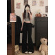 MosesQueen lazy style ສີຂີ້ເຖົ່າຄົນອັບເດດ: sweatpants ເຢັນ drawstring ຂາກວ້າງ trousers ບາດເຈັບ