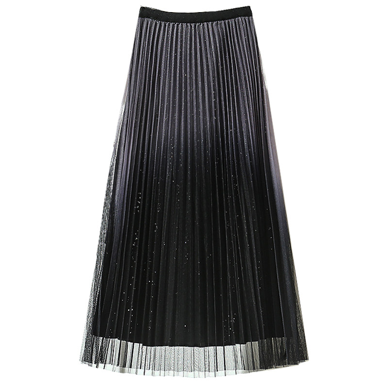 金丝绒两面穿纱裙秋冬新款半身裙 冰心洁半身裙