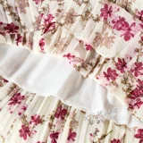 Розовая летняя шифоновая юбка, цветочный принт