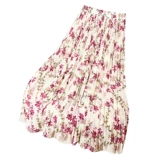 Розовая летняя шифоновая юбка, цветочный принт