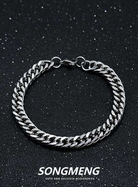 手链钛钢不掉色嘻哈百搭百搭