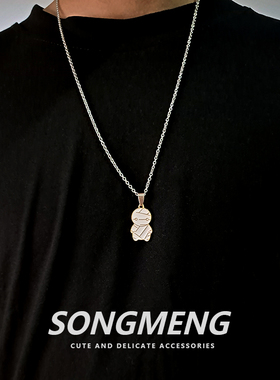 木乃伊娃娃ins小众嘻哈情侣项链