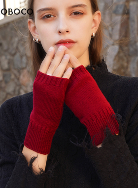 纯羊绒半指手套女送礼盒代写卡片