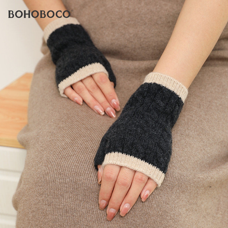山羊绒半指手套女冬季半截无指露指可爱保暖针织学生写字半掌护腕,淘宝优惠券,粉丝福利购,淘宝优惠卷