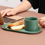 Творческий северный узор с твердым цветом Ceramic Coffee Cup Set Set Cup Cup Set Set Ceramic Mug Настраиваемая