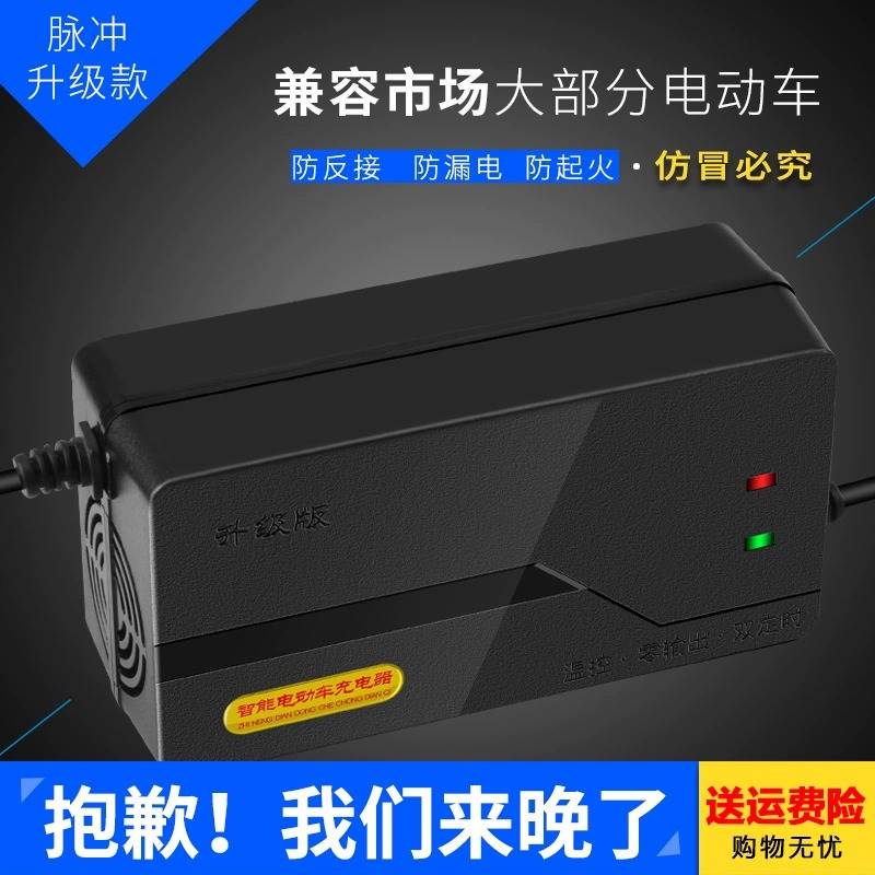 电动车电瓶车48v充电器60V20ah爱玛雅迪小刀72伏三轮车大功率通用