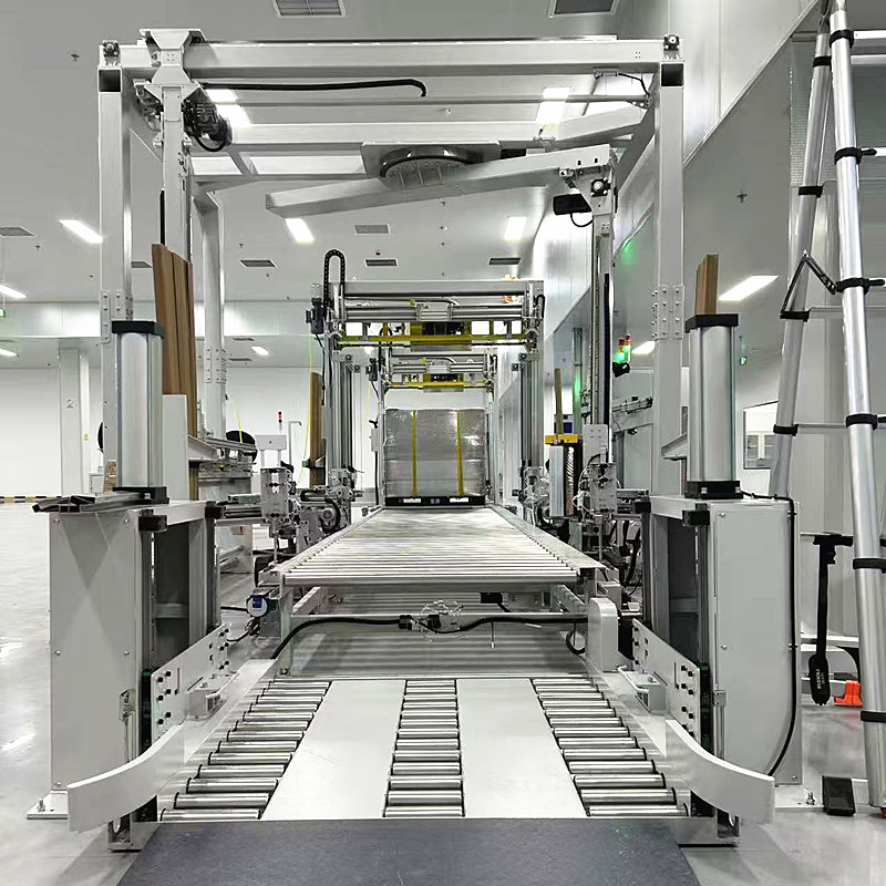 全自动流水线栈板打包机下压式穿剑托盘打包机捆扎缠膜打带一体机,淘宝优惠券,粉丝福利购,淘宝优惠卷