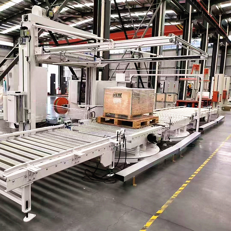 全自动流水线栈板打包机下压式穿剑托盘打包机捆扎缠膜打带一体机,淘宝优惠券,粉丝福利购,淘宝优惠卷