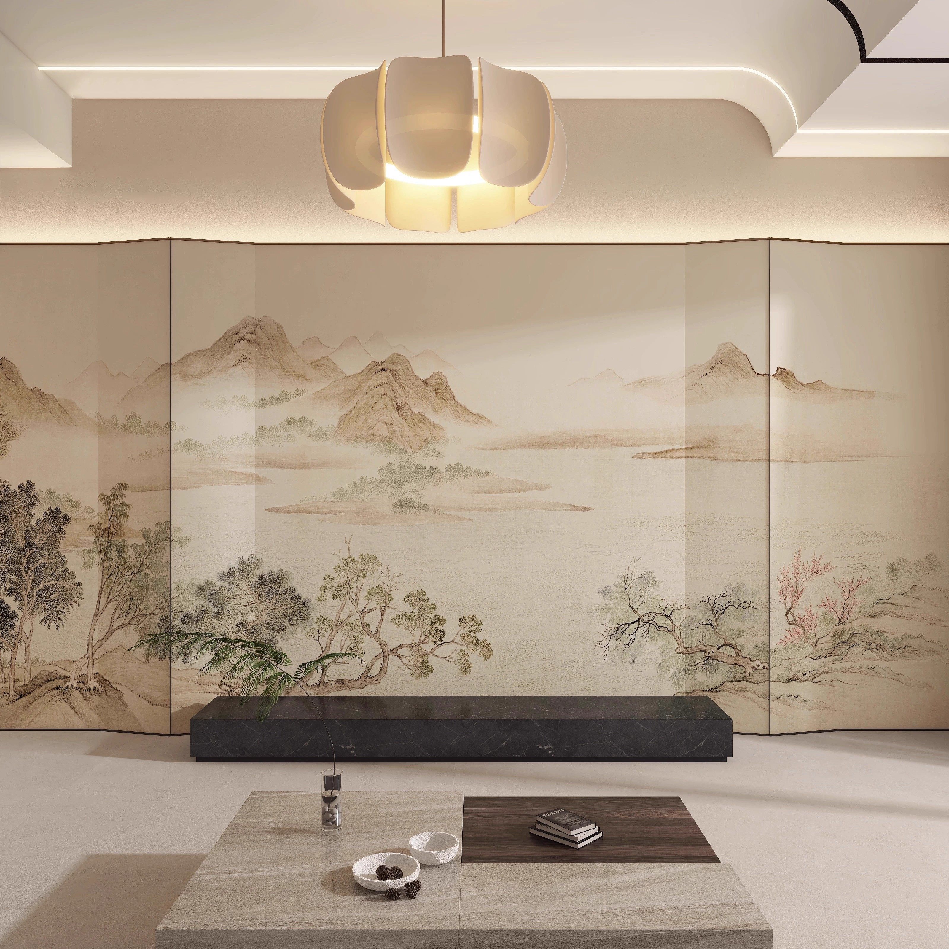 中古风客厅背景墙诧寂中式壁画墙布卧室茶室宋氏美学无缝定制壁画,淘宝优惠券,粉丝福利购,淘宝优惠卷