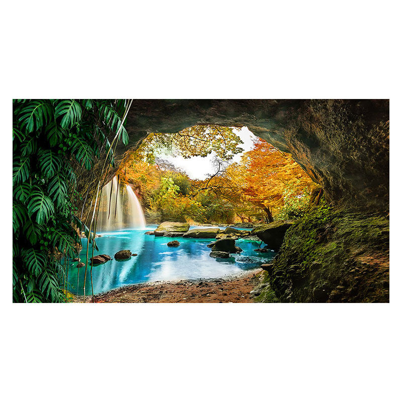 大自然洞穴风景墙纸3d立体延伸空间壁画山洞背景墙森林系主题壁纸,淘宝优惠券,粉丝福利购,淘宝优惠卷