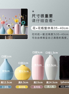 北欧马卡龙手工陶瓷小花瓶摆件家居工艺品摆设客厅插花干花装饰