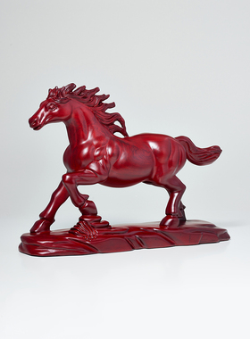 贡匠木祝福中式桌红花梨雕一马