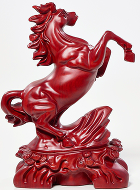 红花梨木雕马到成功摆件实木十二生肖马家居工艺装饰摆设开业礼品