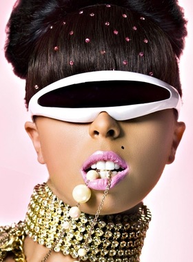 太阳镜运动X战警鱼形镭射激光眼镜水银镜片墨镜潮流炫彩反光墨镜