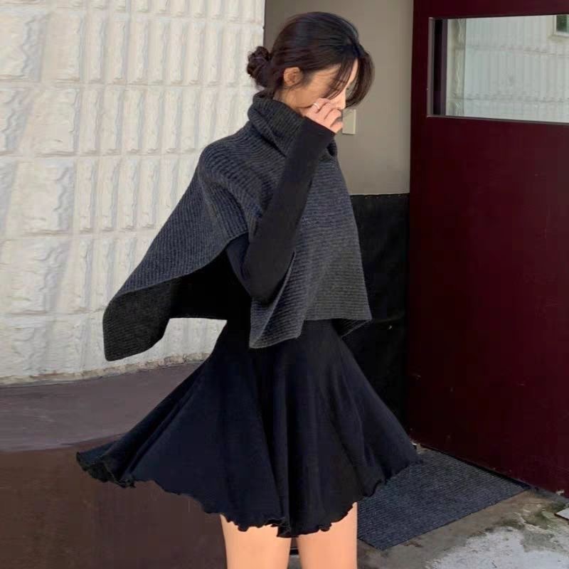 300斤大码女装性感好身材显瘦名媛百搭女人味长袖打底百褶连衣裙 - 图0