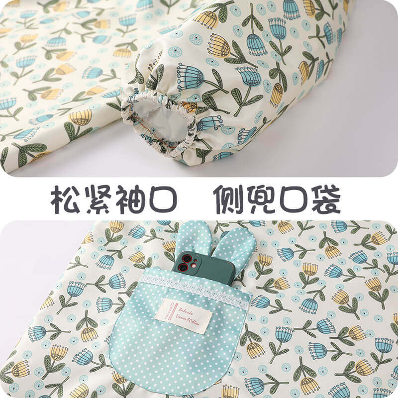 罩衣围裙工作服家用厨房防水成人韩版时尚家外女长袖耐脏围腰带袖,淘宝优惠券,粉丝福利购,淘宝优惠卷