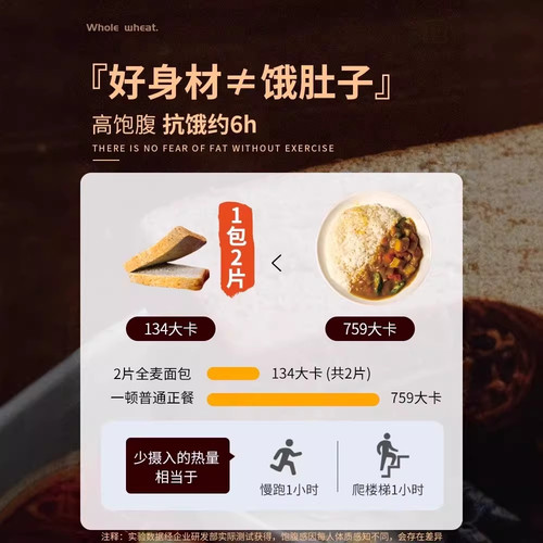 山姆达0脂全麦吐司面包代餐全麦无加蔗糖必买零食超市官方旗舰店 - 图2