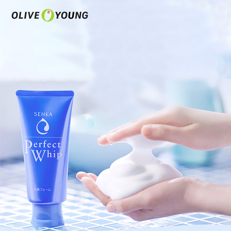 oliveyoung欧利芙洋旗舰店SENKA/珊珂洗面奶女洗颜绵润泡沫洁面乳滋润温和清洁干净 120g*21