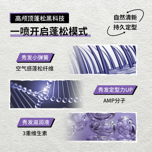BABI定型喷雾女自然蓬松空气感高颅顶刘海卷发自然发胶干发喷雾 - 图1