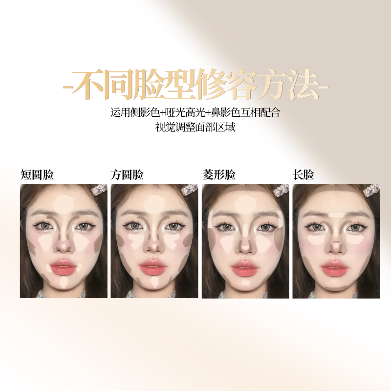 VEECCI唯资修容盘唯姿腮红高光综合一体盘哑光提亮脸部鼻影侧影女,淘宝优惠券,粉丝福利购,淘宝优惠卷