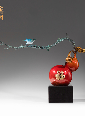 如意黄铜葫芦客厅工艺品家居摆设