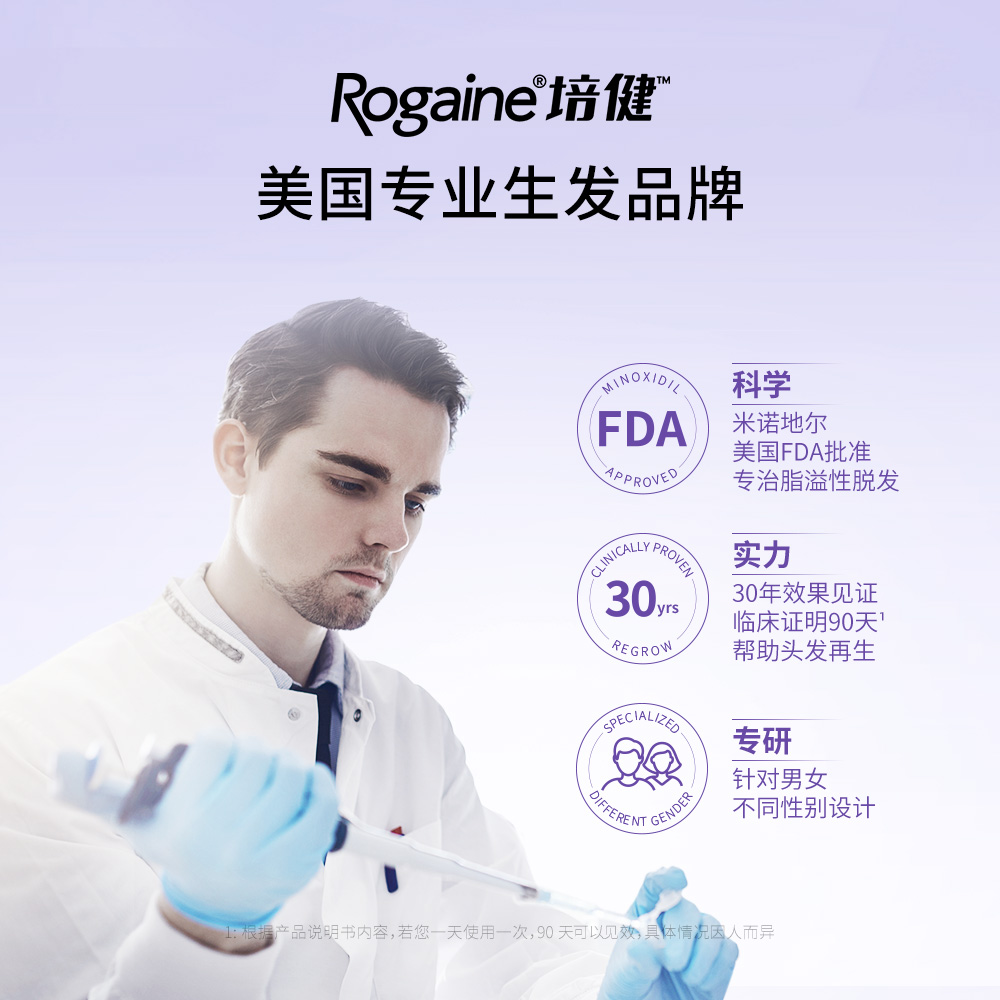 Rogaine培健落健5%米诺地尔酊男女防脱发生发密发泡沫官方旗舰店