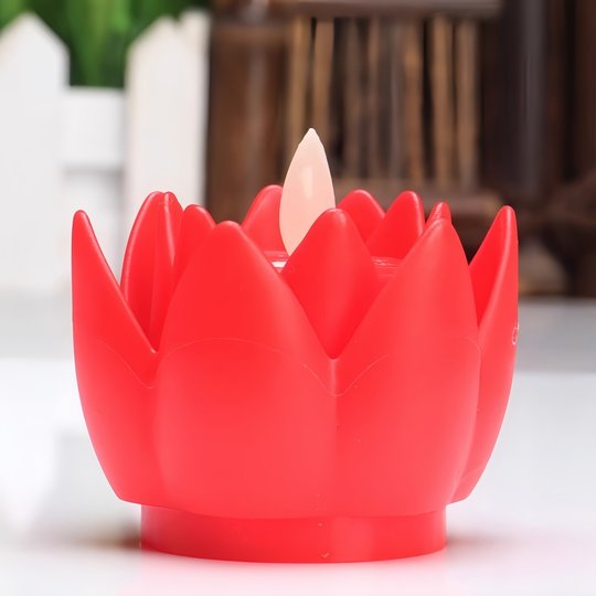 鼎承荷花莲花灯家用供佛灯仿真电子蜡烛摆动火焰灯佛前长明灯包邮