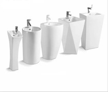 Column Basin Ceramic One-piece Washbasin Hotel Wash Basin Balcony Toilet Small Family Type Handwashing Desk Engineering