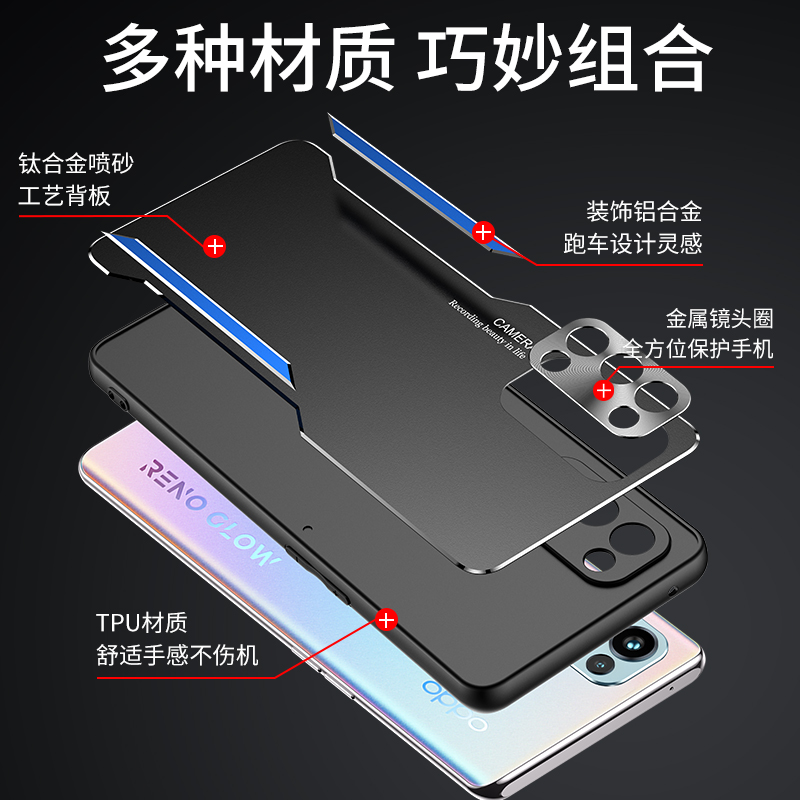 RENO5PRO手机壳oppo金属散热opporeon5pro镜头全包opporeno5por磨砂ooporeno5p0r防摔pdsmoo个性男opopreno5G - 图2