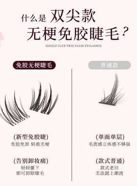 【无梗免胶】新款无梗太阳花自然免胶免卸麦穗浓密款假睫毛