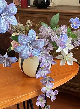 莫奈花园紫色仿真花网红