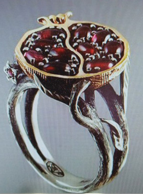 品wish跨境电商新款石榴石树藤黑金戒指欧美流行时尚手饰