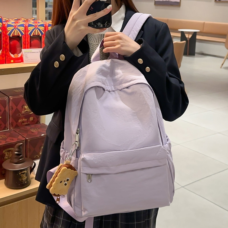 中点纯色书包2025新款户外登山14寸电脑背包女旅游轻便防水双肩包,淘宝优惠券,粉丝福利购,淘宝优惠卷