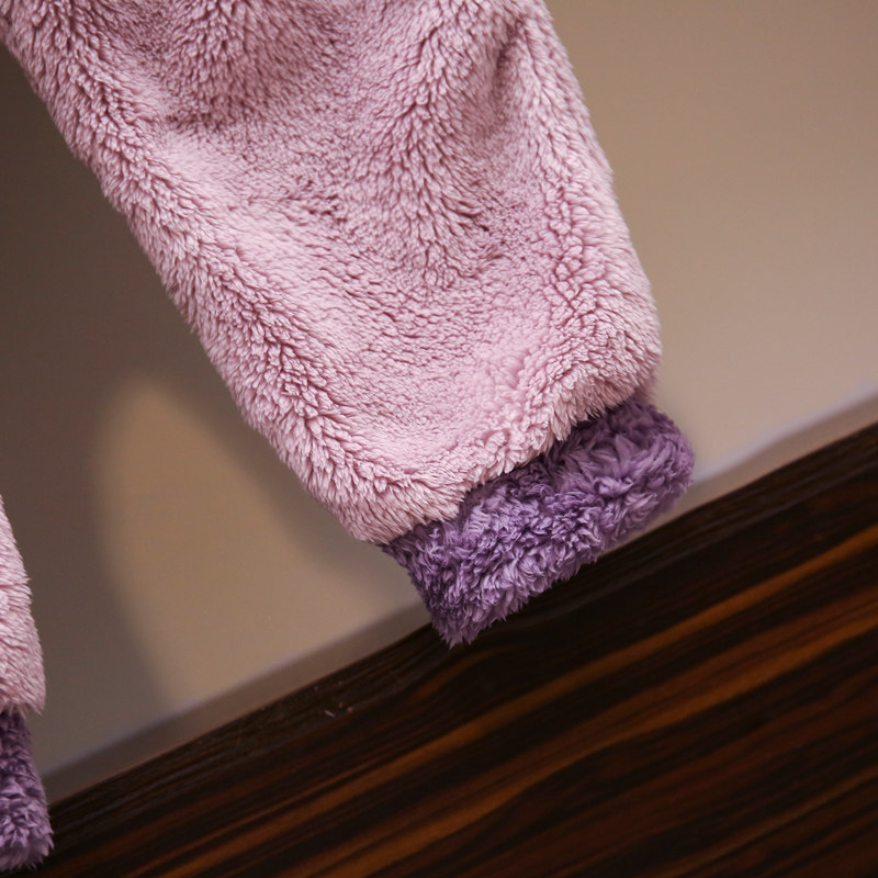 大码胖mm春秋冬连体可爱珊瑚绒睡衣 夕照兰睡衣/家居服套装