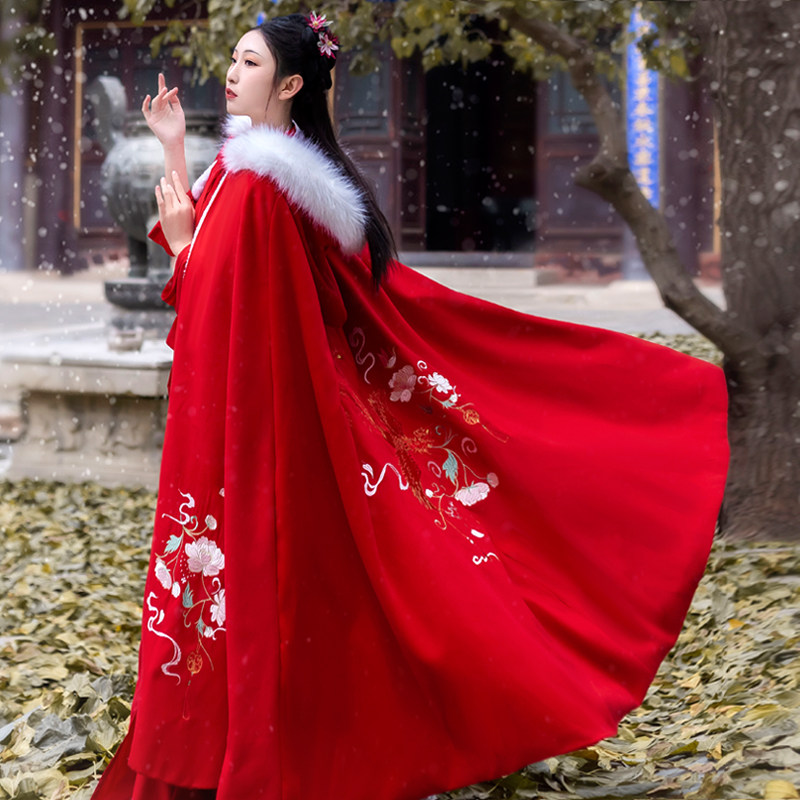 栾凰原创正品【凤羽】加厚珊瑚绒汉服 栾凰汉服