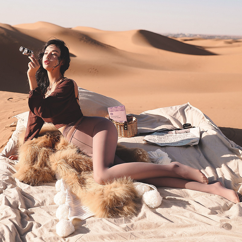 妖精可可蕾丝空姐光腿裸感灰打底袜 妖精可可短袜/打底袜/丝袜/美腿袜