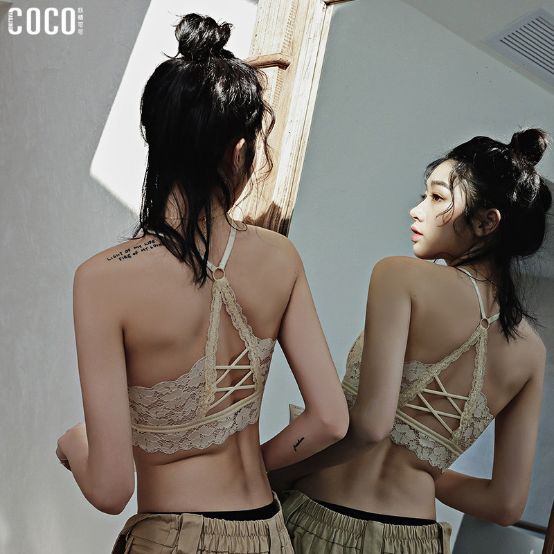 妖精可可二代蕾丝美背吊带聚拢内衣 妖精可可文胸
