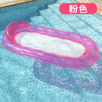 Romy red transparent single inflatable floating drainage net pocket lying chair male and female universal floating bed water bed