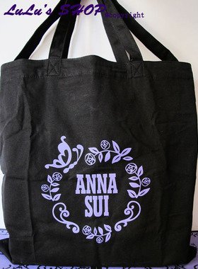 IT专柜I.T Anna sui安娜苏黑色LOGO手提袋购物袋布袋附面巾纸