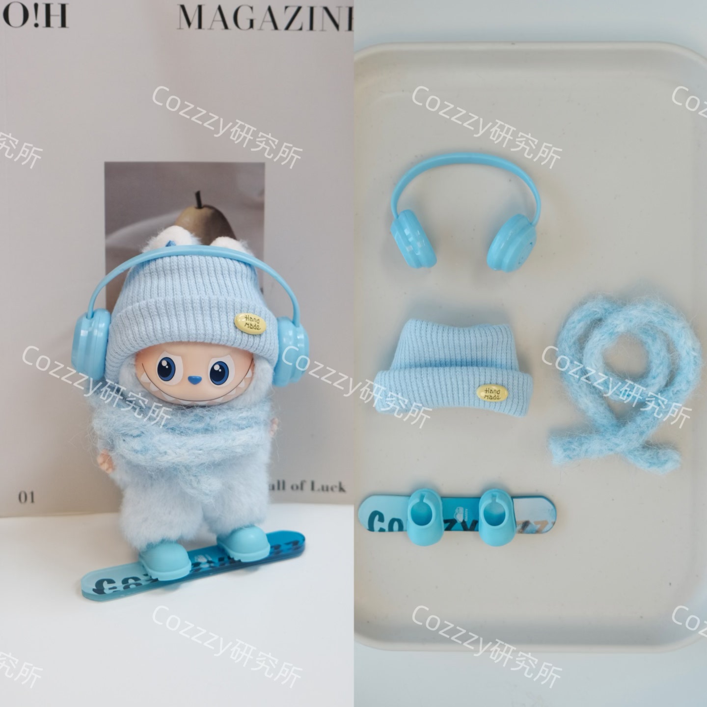 Labubu4.0滑雪系列娃衣10cm 冷帽围巾耳机搪胶盲盒拉布布娃衣,淘宝优惠券,粉丝福利购,淘宝优惠卷